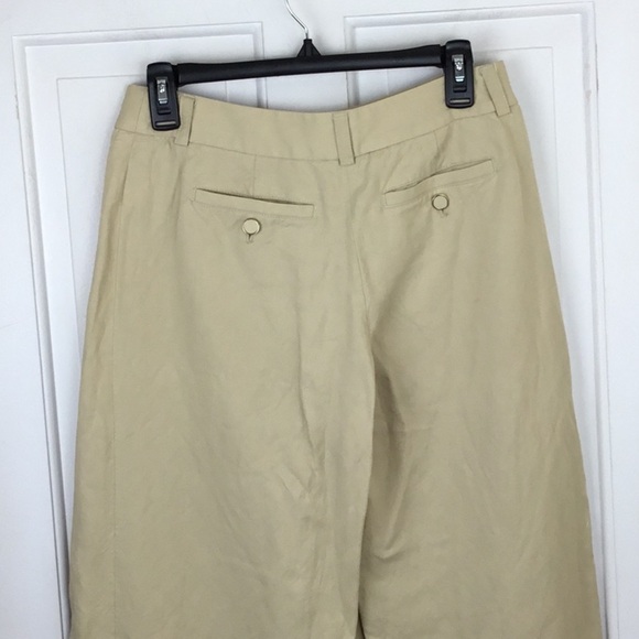 WHBM Wide Leg Linen Capri Pants Size 4 khaki - Picture 3 of 6